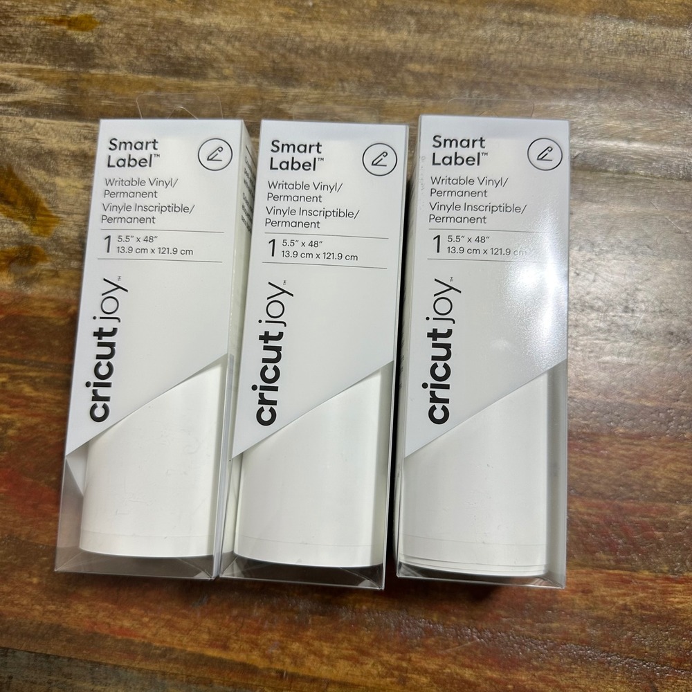 Cricut Joy Smart Label Writable Vinyl Permanent White 5.5 x 48 Lot of 3 2007359